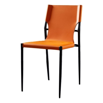 Sedia da pranzo in pelle dal design minimalista, sedie con schienale solido e senza braccioli