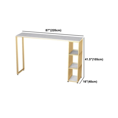 Set da bancone per interni rettangolare in marmo Glam da 1/2/3 pezzi con altezza e contenitore