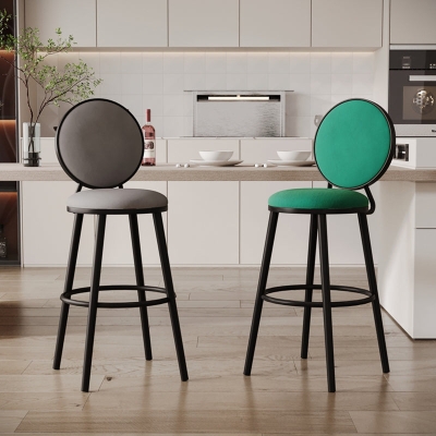 Moderner Thekenhocker ohne Armlehnen, Barhocker aus Eisen mit Pedal f&uuml;r Caf&eacute;