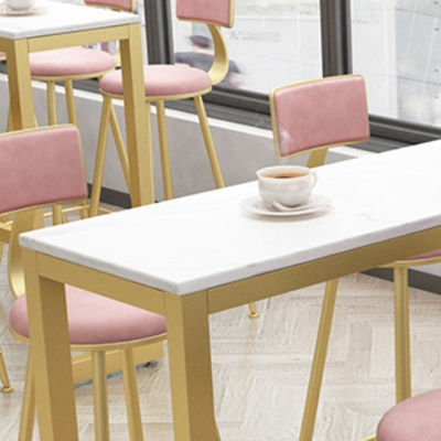 Set tavolo da bar Glam Tavolo da bancone rettangolare in pietra da 1/5/9 pezzi con sgabelli per soggiorno
