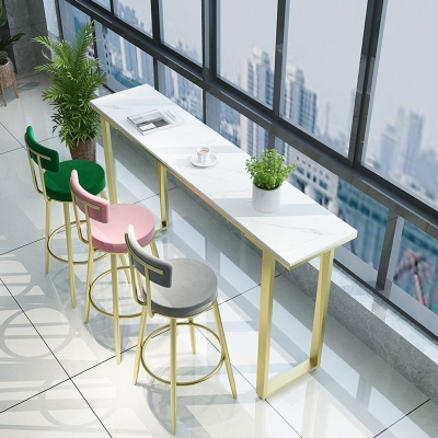 Set tavolo da bar in finto marmo stile Glam 1/2/3/4 pezzi Set da bancone rettangolare per uso domestico