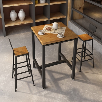 Industrieller Bar- und Thekenhocker f&uuml;r den Innenbereich, quadratische Fu&szlig;st&uuml;tze, R&uuml;ckenlehne, schwarzer Metall-Thekenhocker