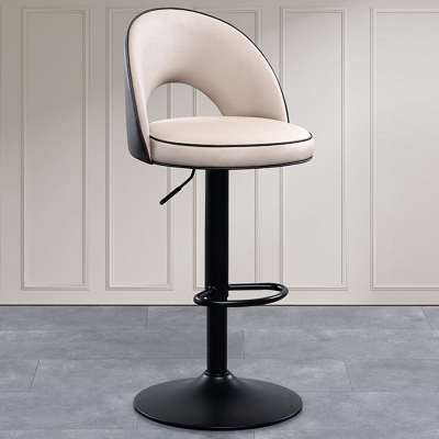 Drehbare, h&ouml;henverstellbare Barhocker, Barhocker aus Kunstleder im Glam-Stil mit schwarzem Gestell