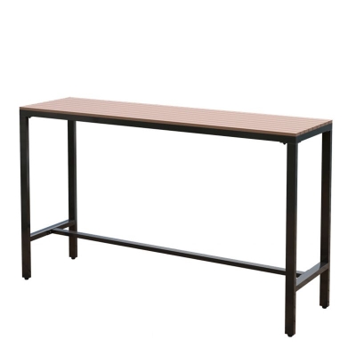 Moderner Bartisch mit brauner Platte, Esstisch f&uuml;r K&uuml;che, Wohnzimmer, Kaffeezimmer