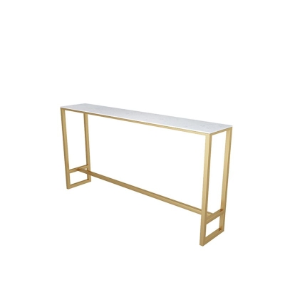Tavolo da bar rettangolare bianco da altezza Tavolo da bar da bistrot in stile glam con base a cavalletto