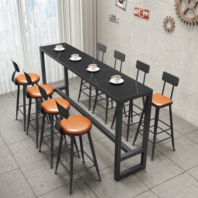 Schwarzer Bartisch aus gesintertem Stein, Esstisch f&uuml;r K&uuml;che, Wohnzimmer, Kaffeezimmer