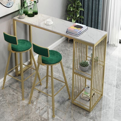 Glam 41,3"H Bartisch, wei&szlig;e Kunstmarmorplatte, Kneipentisch f&uuml;r das Esszimmer