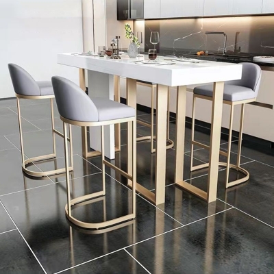 Glam 1/2/5-teiliges Stehtisch-Set aus gesintertem Stein, rechteckiges Theken-Set f&uuml;r das Esszimmer