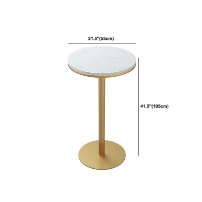 1/5-teiliges glamour&ouml;ses rundes Bartisch-Set, Bistro-Set mit wei&szlig;er Kunstmarmorplatte