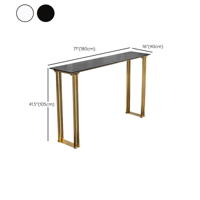 Industrieller Bistro-Bartisch mit Steinplatte und goldenem Sockel