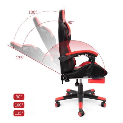 Sedia da scrivania moderna Sedia da gioco in pelle Sedia con schienale alto con ruote