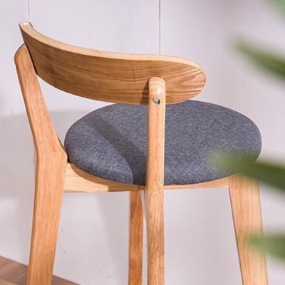 Esszimmerhocker mit niedriger R&uuml;ckenlehne, industrielle, armlose Barhocker mit Holzgestell