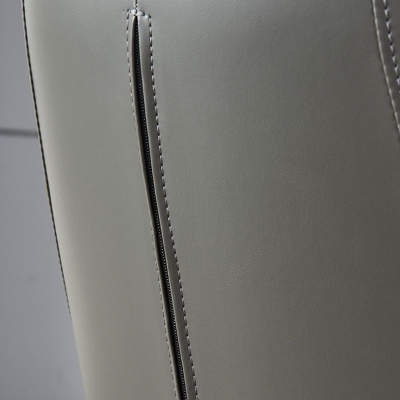 B&uuml;rostuhl aus Leder mit fester Armlehne, Edelstahlgestell und 4 Beinen