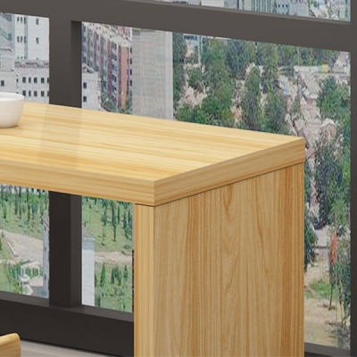 Rechteckiger Bistrotisch aus massivem Holz, moderner Pub-Tisch mit doppeltem Sockel in Natur