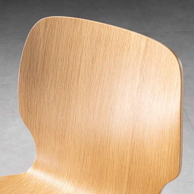 Sedia da pranzo minimalista in legno per sedia da pranzo senza braccioli con schienale solido per la casa
