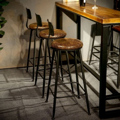 Rechteckiger Bistrotisch mit Kiefernholzplatte, industrieller Bartisch mit Bockgestell