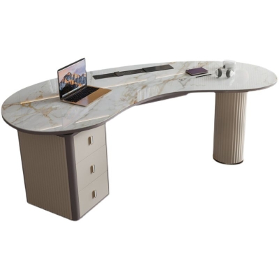 Bureau d'&eacute;criture de style Home Glam, bureau sur pied avec 3 tiroirs