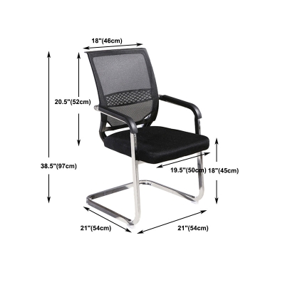 Moderner B&uuml;rostuhl ohne Rollen CorLiving Workspace in schwarzem Mesh-Stuhl