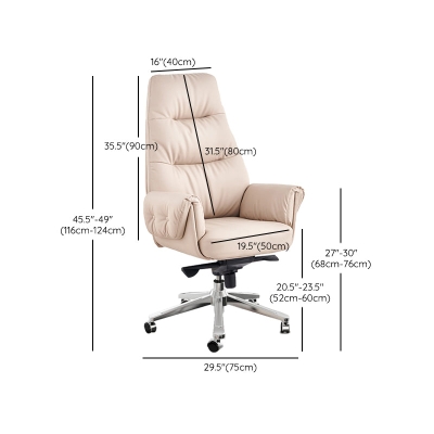 Poltrona direzionale contemporanea larga 29" Poltrona direzionale in pelle bianca