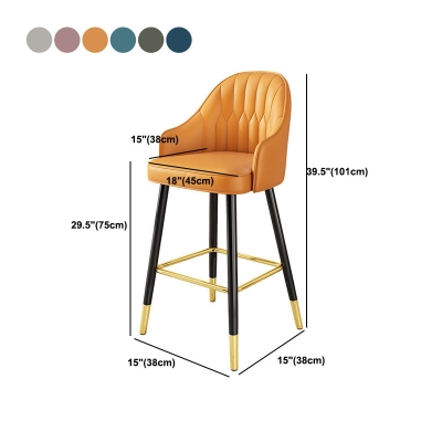 Glam Metall-Barhocker, Kunstleder, 4 Beine, Thekenhocker mit Fu&szlig;st&uuml;tze