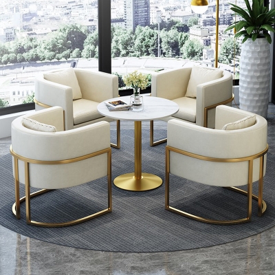 Parsons Arm Chair Leder-Esszimmerstuhl f&uuml;r den Innenbereich mit goldenem Rahmen