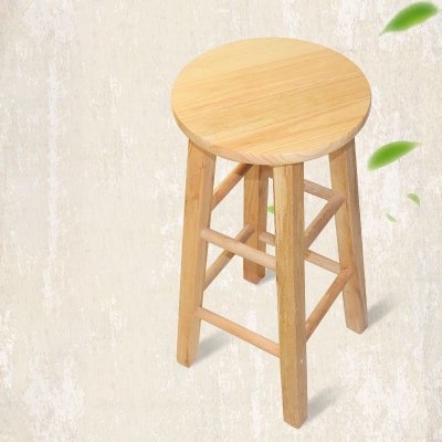Moderner, armloser, r&uuml;ckenfreier Thekenhocker aus Holz, Kassierer-Barhocker mit Holzsitz und Pedal