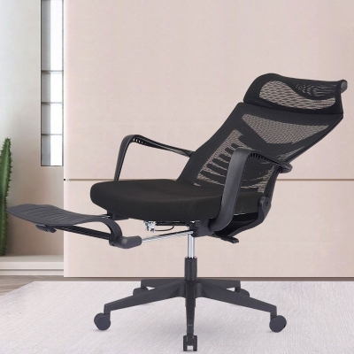 Ergonomischer Schreibtischstuhl aus Netzstoff mit hoher R&uuml;ckenlehne und Neigungsmechanismus