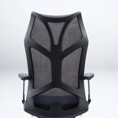 Drehbarer B&uuml;rostuhl mit hoher R&uuml;ckenlehne, moderner, ergonomischer Chefsessel