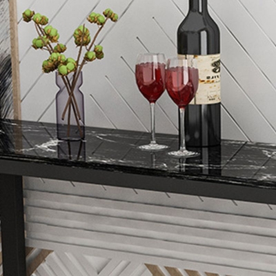 Tavolo da bistr&ograve; Glam Bar con piano in finto marmo e base a slitta