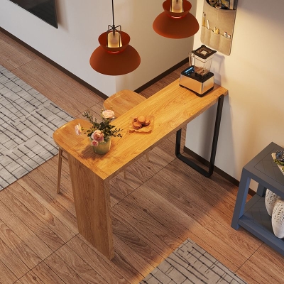 Set tavolo da bar moderno Tavolo da bar rettangolare da 1/2/3 pezzi con sgabelli alti in legno