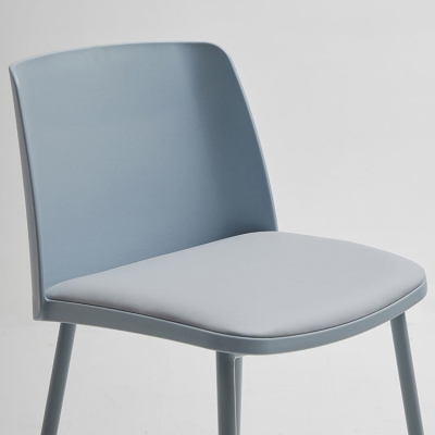 Moderner Barhocker aus PU-Leder mit quadratischem Sitz und Metallbeinen
