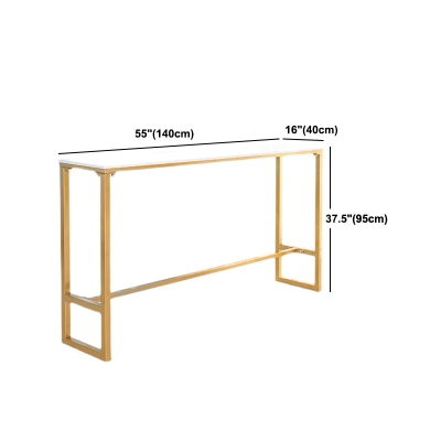 1/4/7-teiliges Bartisch-Set aus Glamour-Eisen, rechteckiges Bistro-Set mit wei&szlig;er Kunstmarmorplatte
