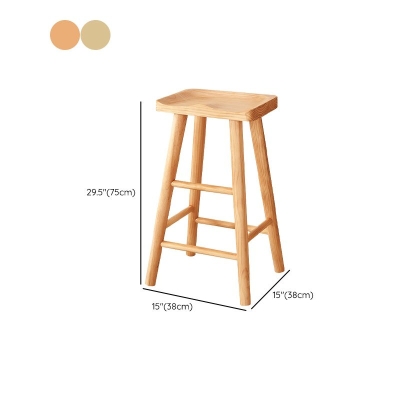 Industrieller Tresenhocker aus massivem Holz, armloser Barhocker f&uuml;r das Wohnzimmer