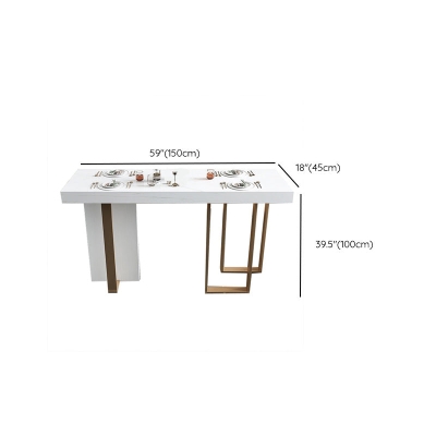 Glam rechteckiger Bartisch mit Tischplatte aus Kunstmarmor f&uuml;r die Terrasse