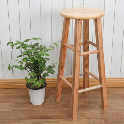 Barhocker aus massivem Holz ohne Armlehnen, Thekenhocker f&uuml;r das Esszimmer