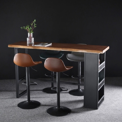 Sgabelli da bar girevoli in pelle stile industriale Sgabelli con schienale basso regolabili