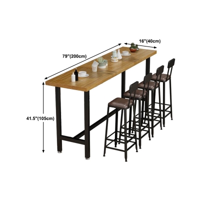 Rechteckiger Bartisch im modernen Stil, Massivholz-Bistro-Barschreibtisch mit Bockgestell