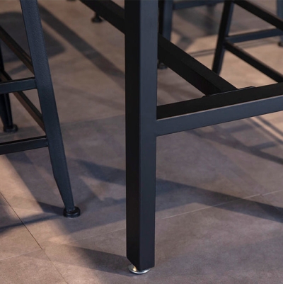 Industrielles rechteckiges Massivholz-Bartisch-Set, 1/7/9-teilig, Thekentisch mit Hockern