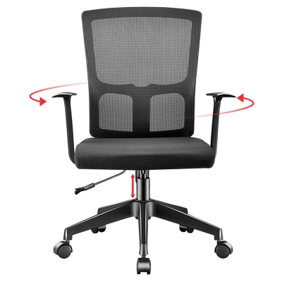 Ergonomischer Schreibtischstuhl aus Netzstoff mit mittlerer R&uuml;ckenlehne und drehbaren Rollen