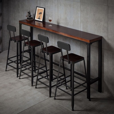 Industrieller Metallhocker, Kunstlederkissen, Fu&szlig;st&uuml;tzenhocker f&uuml;r die Bar