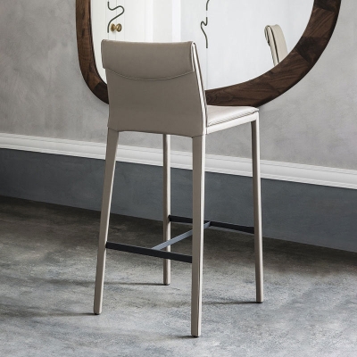 Moderner Barhocker mit Lederr&uuml;ckenlehne, Thekenhocker f&uuml;r das Esszimmer