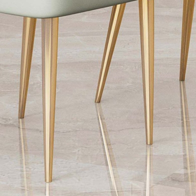 Glamour&ouml;ser Parsons-Esszimmerstuhl aus Kunstleder mit goldenen Beinen