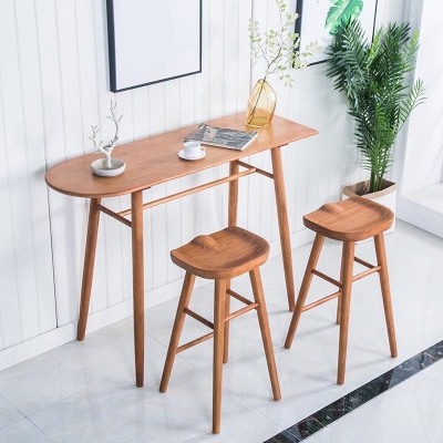 1/2/3-teiliges Tisch- und Hocker-Set aus Massivholz, modernes Thekenh&ouml;hen-Set f&uuml;r den Innenbereich