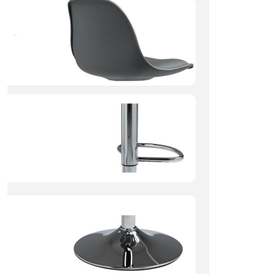 Zeitgen&ouml;ssischer Barhocker aus Metall mit niedriger R&uuml;ckenlehne und Fu&szlig;st&uuml;tze aus Kunstleder und Kissen