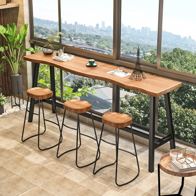 Sgabelli da pranzo contemporanei senza schienale Sgabelli da bar in legno con poggiapiedi