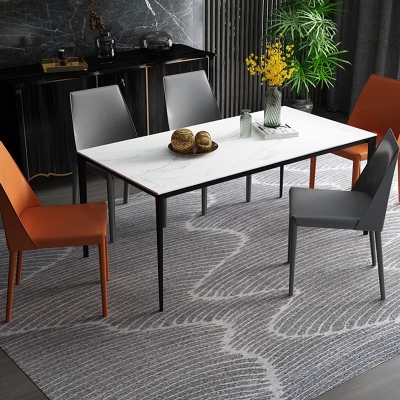 Moderner K&uuml;chen-Esszimmerstuhl aus Leder, Parsons-Stuhl in mattem Finish f&uuml;r Zuhause