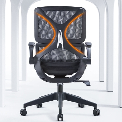 B&uuml;rostuhl mit niedriger R&uuml;ckenlehne, Armlehnen, weich gepolstert, verstellbar, Drehstuhl