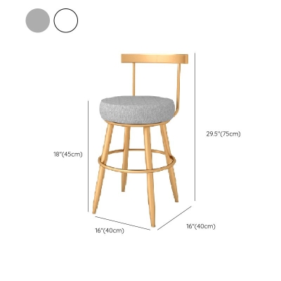 Thekenhocker im Glam-Stil, gepolsterter Wohnzimmer-Barhocker mit Metallbeinen