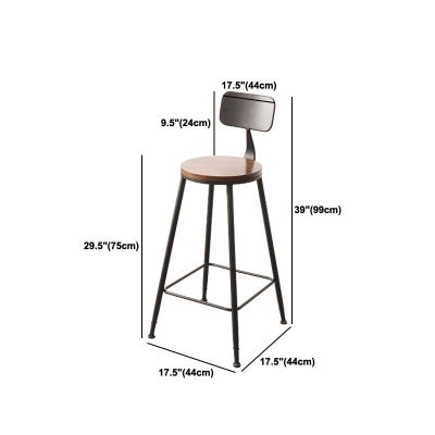 1/3-teiliges Industrie-Bistro-Set aus Eisen, rundes Bartisch-Set mit Kiefernholzplatte
