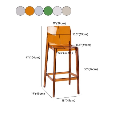 Hoher Thekenhocker im nordischen Stil mit Acryl-R&uuml;ckenlehne und 4 Beinen